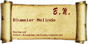 Blumeier Melinda névjegykártya